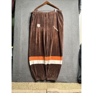 Vintage Brown Stripe Enyce Velour Sweatpants Size 3XL XXXL Baggy Drawstring